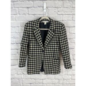 Lloyd Williams Vintage Dark Academia Houndstooth Woolblend Blazer  Size 4